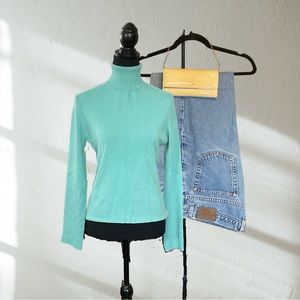 SAGUARO Side-Ribbed Teal Sweater | M
